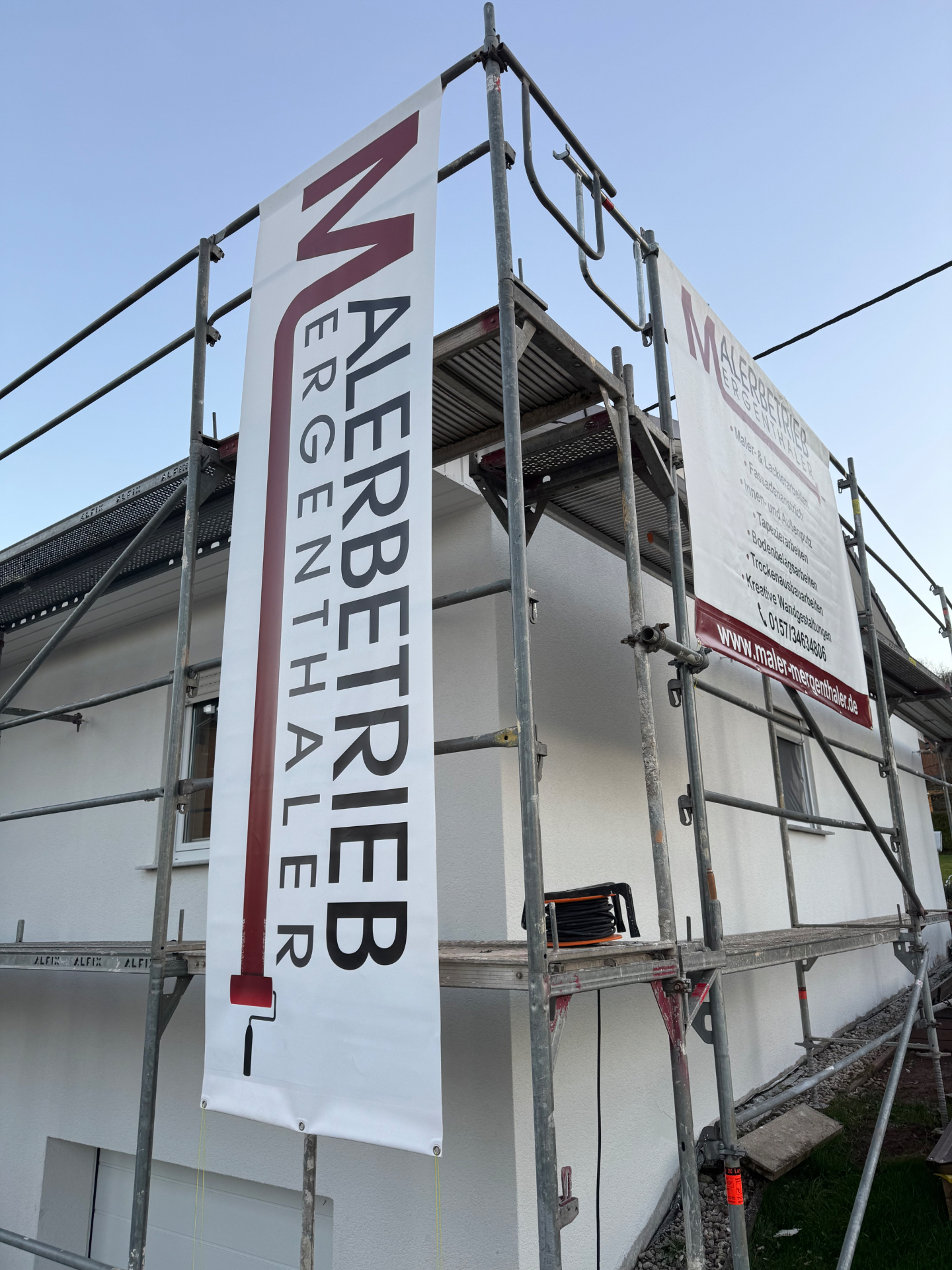 Frisch sanierte Hausfassade im Saarland